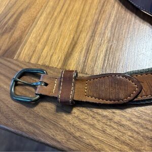Zep-Pro Embroidered Leather Mallard Duck Belt Brass Buckle Made in USA Mens Sz40